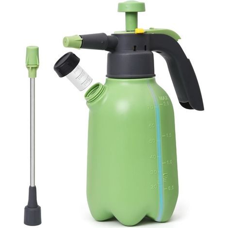 2L manual pump sprayer for plants, lawns and gardens. Pressure sprayer with 2 nozzles and safety valve. (1/5)