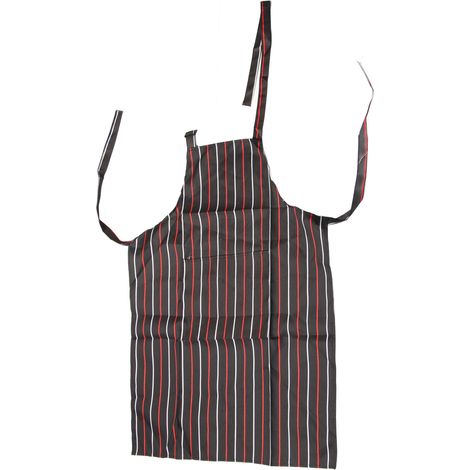 Tablier imperméable et ajustable avec deux poches, idéal pour la cuisine, la restauration et la boulangerie. Coloris rouge et blanc. (1/5)