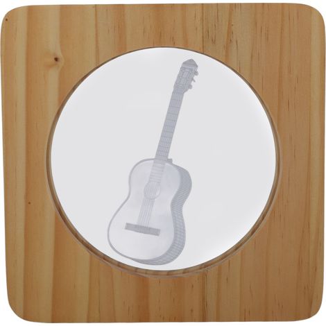 Lampe LED Guitare Décorative en Bois et Acrylique, Veilleuse Originale pour Salon, Chambre, Table de Chevet, Bureau – Cadre en Bois, Design Musical, Éclairage d'Ambiance (1/5)