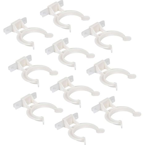 Lot de 10 clips pour plinthe 32mm – Base à visser pour pieds de meuble – Plastique blanc – Pour plinthes aluminium et PVC (1/2)