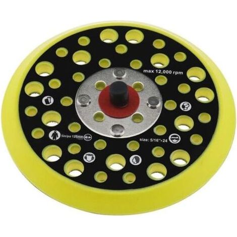 BUNTHAUS Lntyq Plateau de Support 125mm 5 pouces Compatible avec Mirka Ceros/Deros 44 Trous 5/16 Fixation de Fil Ponceuse Crochet et Boucle Support Accessoires pour Outils Électriques (1/5)