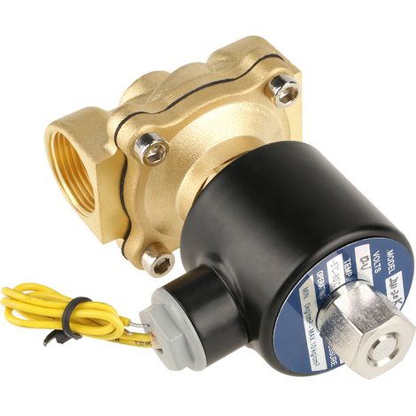 Électrovanne électrique en laiton 12 V CC G3/4" N/O normalement ouverte pour eau et air (1/5)