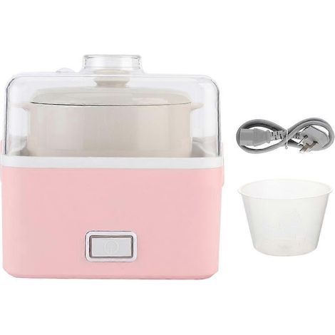 Isolierter elektrischer Kochtopf zum Köcheln von Suppen und Brei, 0,9 l rosa quadratischer Keramiktopf, sparsamer Haushaltskocher. (1/5)