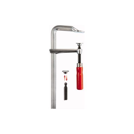 Morsetto a vite GZ in acciaio con manico in legno Bessey GZ25 capacità di serraggio:250 mm sporgenza:120 mm