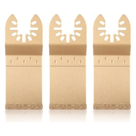 Lot de 3 lames de maçonnerie en carbure de tungstène de 35 mm et scie pour enlever les joints de briques, plâtre, compatible avec les outils multifonctions oscillants Dewalt Makita Bosch (1/5)