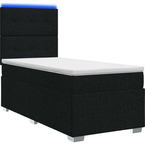 Maison Exclusive - Letto Box Spring LED con Materasso Nero 90 x 200 cm Tessuto (1/5)