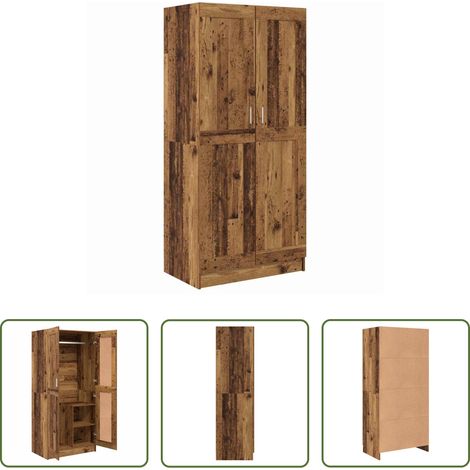 Altholz Kleiderschrank -  Kleiderschrank Altholz 82,5 x 51,5 x 180 cm Holzwerkstoff (1/5)