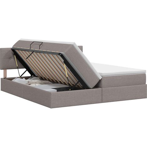 Letto con Contenitore con testiera 2 pz Tortora Pelle Sintetica vidaXL (1/5)