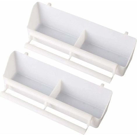 Lot de 2 mangeoires pour oiseaux, abreuvoir, gamelle, accessoires pour cage, blanc. (1/5)