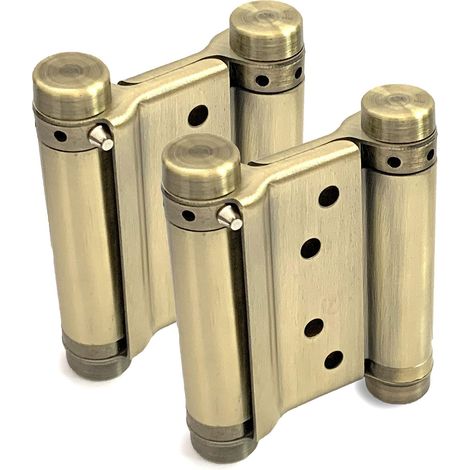 2 pièces 78 mm antique bronze charnière de porte pour café salon avec vis ressort double action acier inoxydable fermeture automatique 7,6 cm (1/2)
