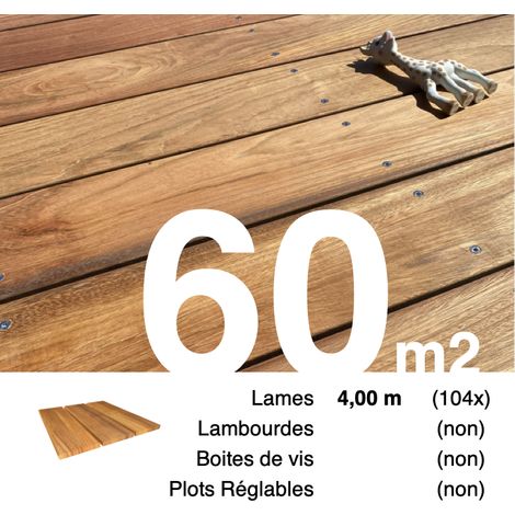 Planches de terrasse bois exotique JATOBA pour 60 m² • Longueur 4 m • Livraison gratuite
