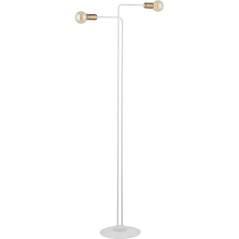 Lampada da terra minimal bianco/oro 2xE27 Gino Sigma (1/2)