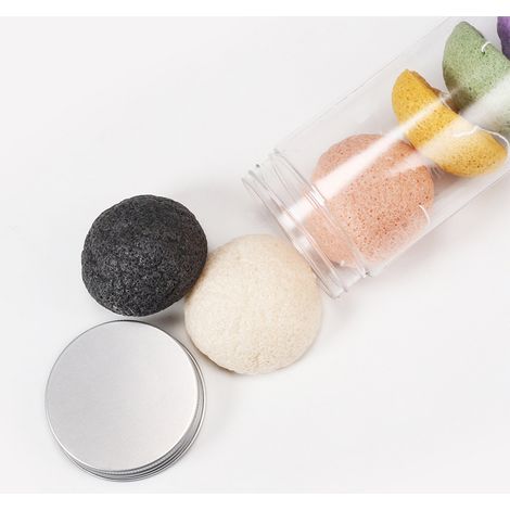 Éponges Konjac 100% Naturelles pour Nettoyage Visage et Corps - 8 Pièces Douces et Exfoliantes
