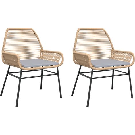 Maison Exclusive - Sedie da Giardino 2pz con Cuscini Marrone in Polyrattan