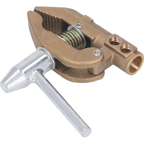 Pince de masse pour soudure 800A en laiton, manchon caoutchouc robuste, connexion de terre 32mm, outil pratique (1/5)