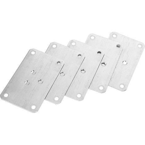 Plaque de fixation pour pied de meuble, support pour pied de table, accessoires de réparation de meubles, argent, 9,70 x 6,00 x 1,50 cm, ensemble de 5 pièces pour la réparation de meubles. (1/5)