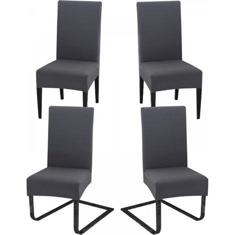 Lot de 4 housses de chaise extensibles, universelles, amovibles, lavables, modernes et durables, pour la maison, l'hôtel, le restaurant, les fêtes, les banquets et la décoration de la cuisine