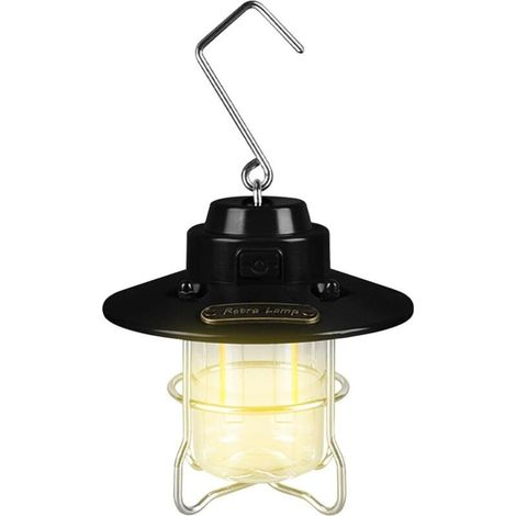 Lanterne de camping rechargeable, légère et étanche à LED avec crochet – Lanterne d'extérieur à suspendre pour cour, terrasse, pelouse (1/5)