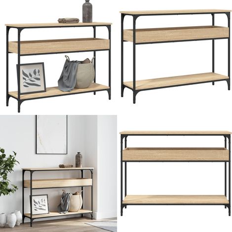 Konsolentisch mit Ablage Sonoma-Eiche 100 x 29 x 75 cm Holzwerkstoff - Flurtisch - Holzwerkstoff