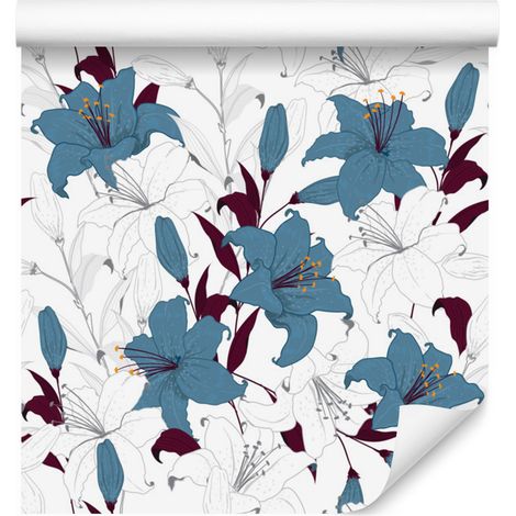 Papier peint fleuri pour salon et chambre 50x1000 cm (1/5)