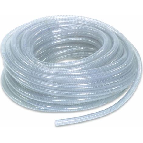 TUBO SPIRALATO RIGIDO PVC TRASPARENTE SPIRALE IN ACCIAIO PER ASPIRAZIONE MT 1 (28938V) INTERNO MM 20 ESTERNO 25 MM (28936) (1/5)