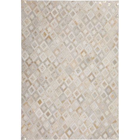Tapis fait main spark 110 ivoire or - 120 x 170 cm