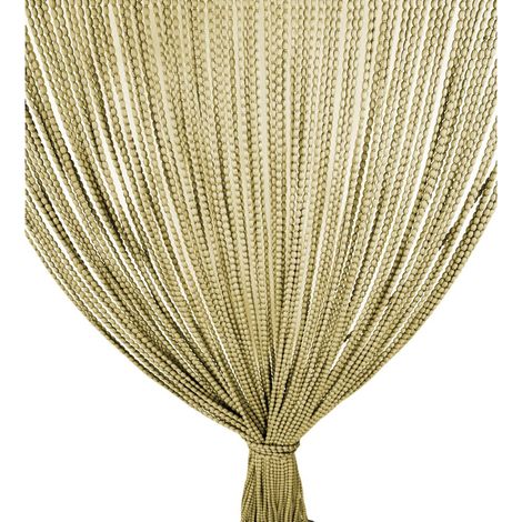 TENDA Mariel © SOFFICE a PERLINE in Stoffa Morbida Anti insetti antirumore a Fili BEIGE Cm. 140x230