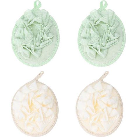 Set mit 4 Netz-Badeschwämmen für Dusche, Badaccessoires und Badekugel – 17,00 x 13,00 x 2,00 cm (1/3)