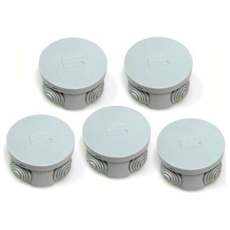 Packung mit 5 IP44-Anschlussdosen mit Gummiösen und Schnappdeckeln, 65 x 30 mm (1/5)