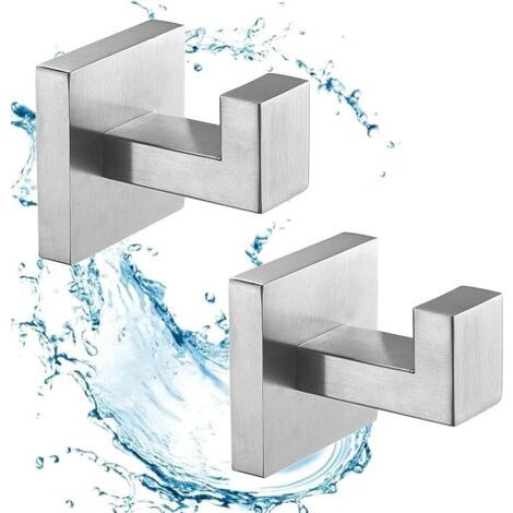 Sollbry 2 Pièces Crochet de Salle de Bain Nickel Brossé, Crochets pour Serviettes de Bain, Crochet Mural Home Patère à Crochets, Acier Inoxydable SUS304 (1/5)