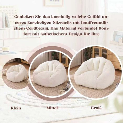 Pouf en mousse à mémoire de forme pour adultes et enfants, couleur crème, confortable et moelleux (1/5)