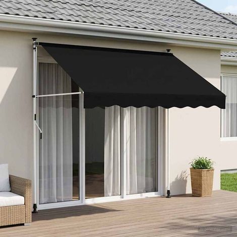 Auvent rétractable manuel Noir 100 cm vidaXL