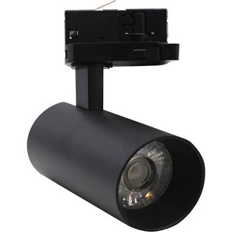 Spot LED sur Rail Triphasé CCT 20W 60° Noir - 3000K/4000K/6500K