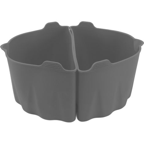 2er-Set Trennwände für Slow Cooker (6-7 l), graue Silikonbeschichtung, wiederverwendbar für Zuhause und Gastronomie (1/5)