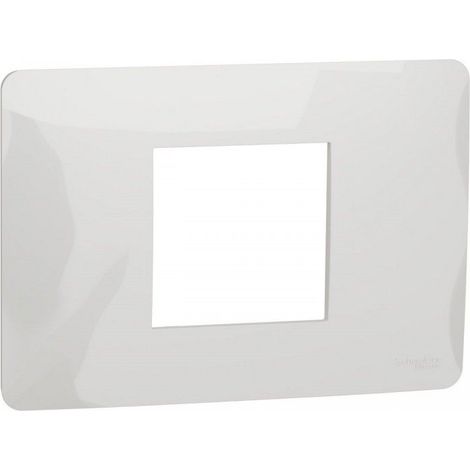 Schneider Electric – Cadre italien 2 modules – Gamme New Unica Studio – Couleur polaire – Finition neutre pour surfaces claires