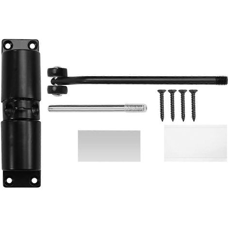 Ferme-porte automatique réglable à ressort robuste noir (1/5)