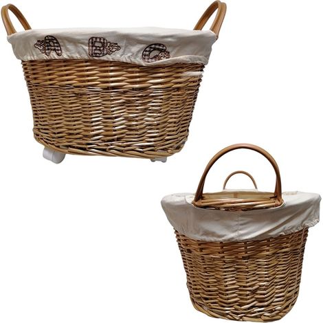 Cesto multiuso con ruote cestino portaoggetti cesta portabianchieria panni salvaspazio per casa bagno (1/5)