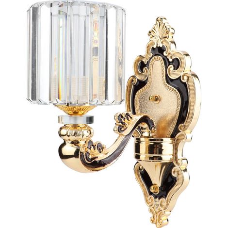 Applique murale style rétro avec douille E27 85-265V en cristal pour salle de bain ou couloir (1/5)