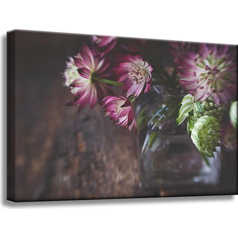 Stampa su tela Botanica Fiori in un vaso 60x40cm Bouquet di fiori