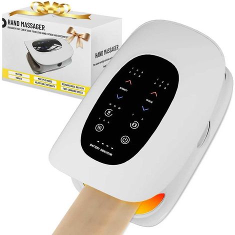 Masseur de Main avec Fonction Chauffage, Électrique Sans Fil Massage Main avec une Fonction Presse, Chauffe Main pour les Personnes Souffrant de Fatigue des Mains (1/5)