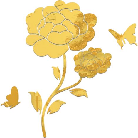 3D-Kristall-Wandaufkleber, selbstklebend, florales Muster, abnehmbar.