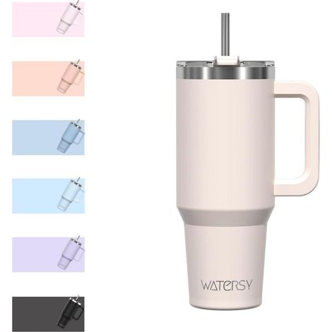 WATERSY 30oz Kaffeebecher Thermobecher Strohhalm Hellbeige 891 ml (1/5)