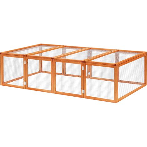 Clapier cage en bois pour lapins, résistant à le hiver, avec toit à charnières, 181 x 100 x 48 cm, convient aux petits animaux comme les lapins et les cochons de Inde, usage intérieur extérieur, finit (1/5)