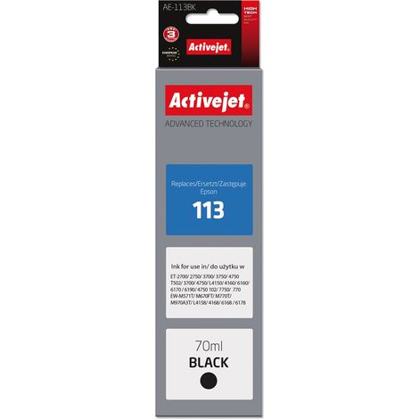 Activejet AE-113Bk Supreme - Tinte für Epson, 70ml, schwarz