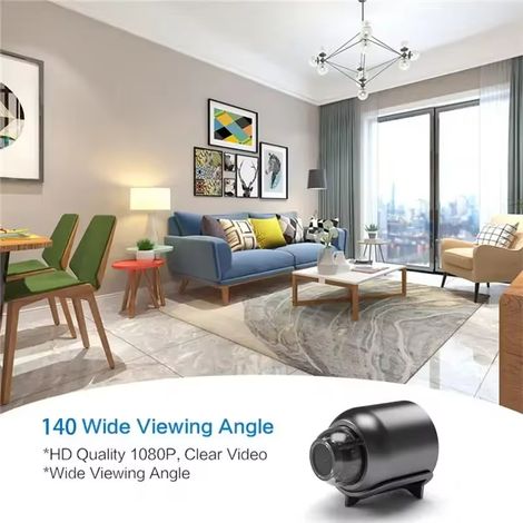 FLITI Mini WiFi Camera 1080P HD - Indoor Surveillance Black ABS Night Vision (1/5)