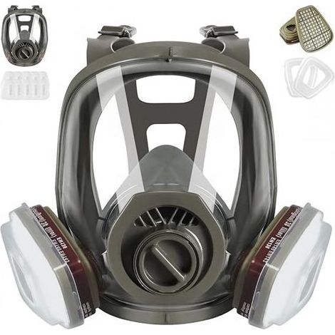 Masque respiratoire réutilisable avec filtre, 6800, protection respiratoire contre les gaz, anti-poussière pour peinture, soudure, vapeurs organiques, résine époxy et ponçage.