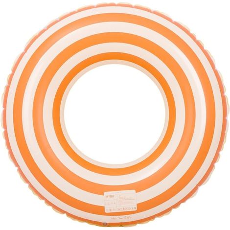 Bouée gonflable épaisse à rayures rétro, idéale pour la plage et la piscine en été, convient aux adultes (1/5)