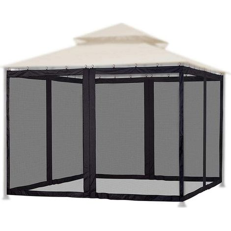 SJLERST Moustiquaire pour auvent de terrasse, parasol, moustiquaire pour porche, patio et espaces de vie extérieurs, murs de patio à 4 panneaux avec fermeture éclair (1/5)