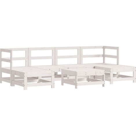 Maison Exclusive - Set Salotto da Giardino 7 pz Bianco in Legno Massello di Pino
