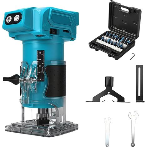 Cordless router with 5 speeds for 18V (1/4)